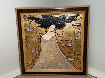 Alexander Khomsky 'Dreaming' Mixed Media Original Oil On Canvas Painting