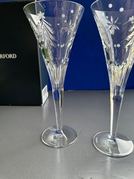 Christmas Night Toasting Flutes  10'  2  W/ Box