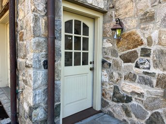 A 9 Lite Wood Exterior Door Thermopane - Tongue & Groove Panel - Garage