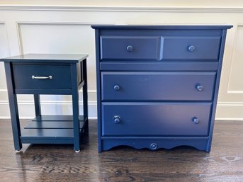 Coordinating Navy Blue Side Table & Dresser Coordinating