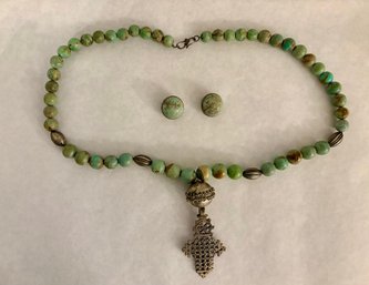 Amy Kahn Russell Designed Earrings Set In Sterling With Coordinating Pendant Necklace