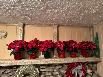 6- 6' Artificial Poinsettias