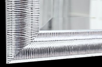 2 Of 2 Silver Beveled Wall Mirror With Ridge Fluted Frame