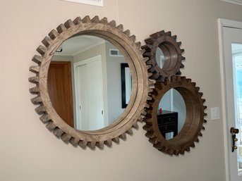 Fabulous Mercana Cog Design Mirrors, Three Piece Set