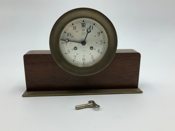 Brass Ship's Clock With Stand