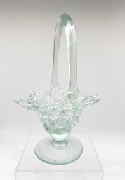 Beautiful Handmade Vintage Glass Basket