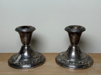 Vintage Gorham Sterling Silver Weighted Candlestick Holders