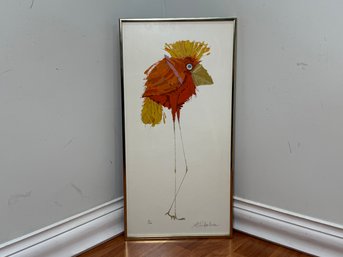 Vintage Murray Tinkelman 'Birdee' Pencil Signed Limited Edition Serigraph, 71/200, 1973