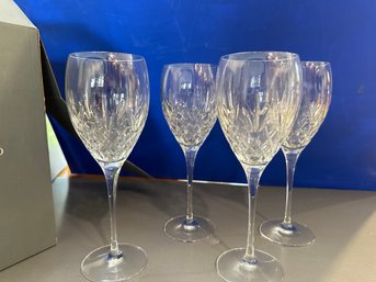 Set Of 4 Wateford Plaza Goblets W/box