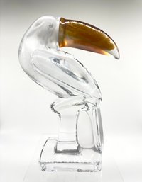 LARGE Daum France Crystal Toucan Sculpture New In Box