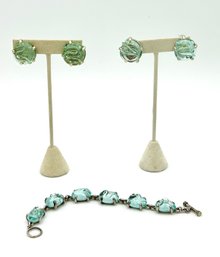 Mariquita Masterson Sterling And Glass Earrings & Bracelet Group