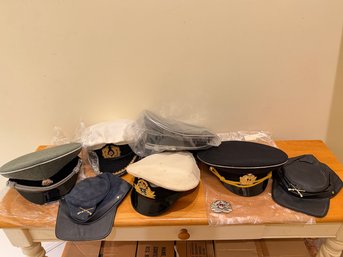 Lot Of Reproduction Military Hats, German, Soviet, British, Etc.