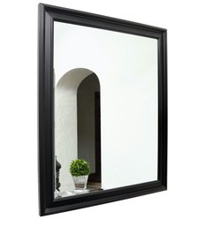 Minimalist Black Beveled Wall Mirror