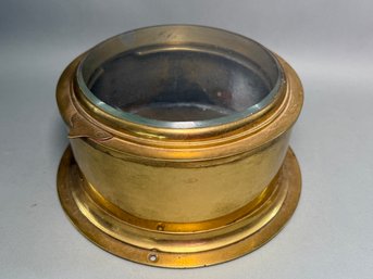Vintage Solid Brass Port Hole Style Compass/binnacle Case
