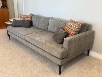 Beautiful West Elm 'Andes' Grey Velvet Sofa