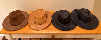 Lot Of 4 Cowboy Hats Including Henschel Hat Co And Nacca Dacca San Francisco