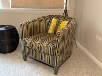 Beautiful Crate & Barrel Striped Barrel Back Accent Chair