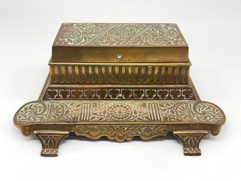 Vintage Brass Double Inkwell