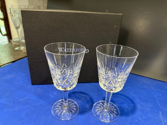 Set Of Two Lismore Goblets W/ Box