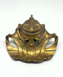 Art Nouveau Brass Inkwell