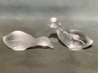 Mixed Baccarat Crystal Duck Figurines