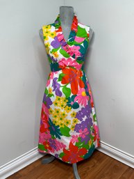 Vintage Malina Honolulu Hawaiian Floral Maxi Dress