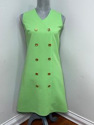 Vintage 1960s Peppertree Mod Lime Green Shift Dress