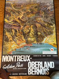 Vintage Montreaux Oberland Bernois Travel Poster