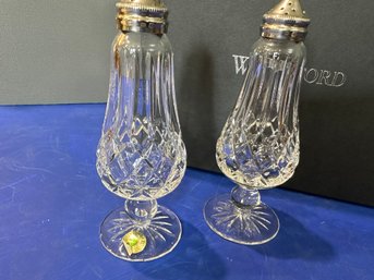 Heritage Salt & Pepper Set W Silverplate Tops  W/ Box