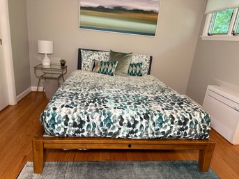 Stunning Thuma Queen Bed With A Gray Pillow Headboard