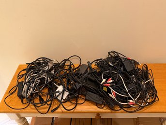 Large Lot Of Cables, Chargers, And More
