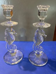 2 Seahorse Candlesticks W/ Box