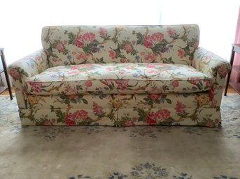 Vintage Custom Upholstered Floral Sofa