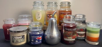 Collection Of Mostly Yankee Candles And Pottery Barn Pear Shaped Candle