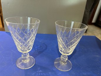 Set Of Two Aran Stitch Wine Glasses - W/ Box