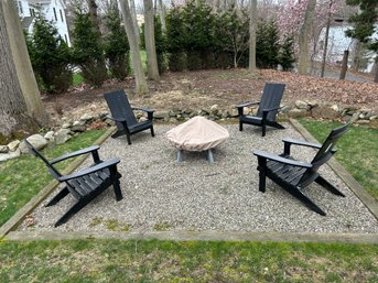 Set Of 4 Black Adirondack Chairs