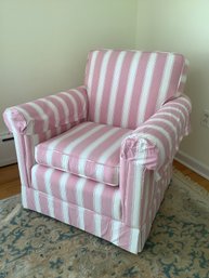 Custom Upholstered Pink & White Club Chair