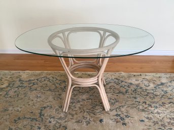 Bamboo & Glass Top Table