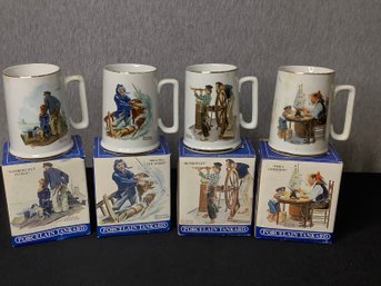 Norman Rockwell Seafarer's Mug Collection Lot Of 4