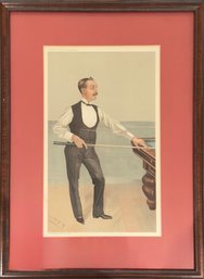'Billiard Boy H.W. Stevenson' Vintage Vanity Fair Print By Spy