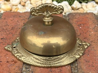 Early Vintage Brass Mechanical Hotel Or Shop Reception Bell