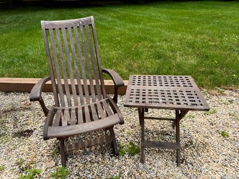 Smith And Hawken Folding Table & Chair