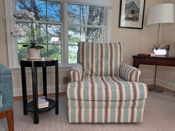 Beautiful Sherrill Furniture Striped Upholstered Armchair, 1 Of 2