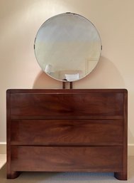 Art Deco Vanity Chest & Round Beveled Mirror