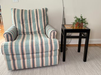 Beautiful Sherrill Furniture Striped Upholstered Armchair, 2 Of 2
