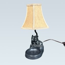 Antique 1920s Art Deco Cast Metal Scottish Terrier Budior Size Table Lamp