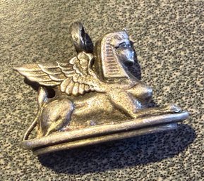 Vintage Egyptian Revival Sterling Silver Sphinx 800 Silver Mark, Figural Charm Seal ~ B ~