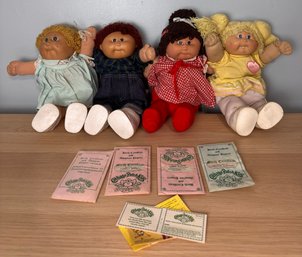 Four Vintage 1980's Cabbage Patch Dolls