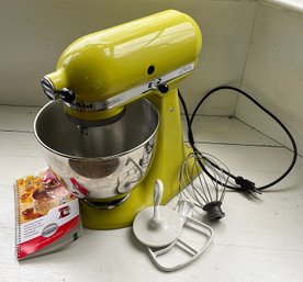 KitchenAid Artisan Tilt-Head Stand Mixer Lime Green W/ Bowl & Attachments