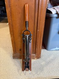 BOJ Professional Wine Opener Old Copper, Sapele-Backed Wall Mounted Corkscrew